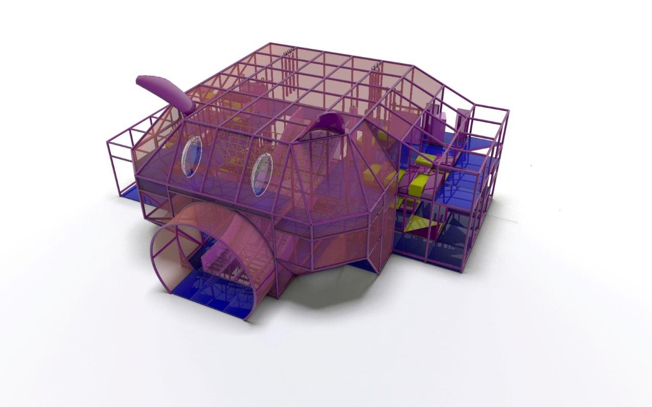 System Visual Indoor Farm Themed SoftPlay Area Pink Pig